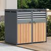 Wheelie Bin Storage Box with Hydraulic Flip Lid & Slatted Vent, Lockable, 2 Doors, Galvanized Steel for Garden Outdoor