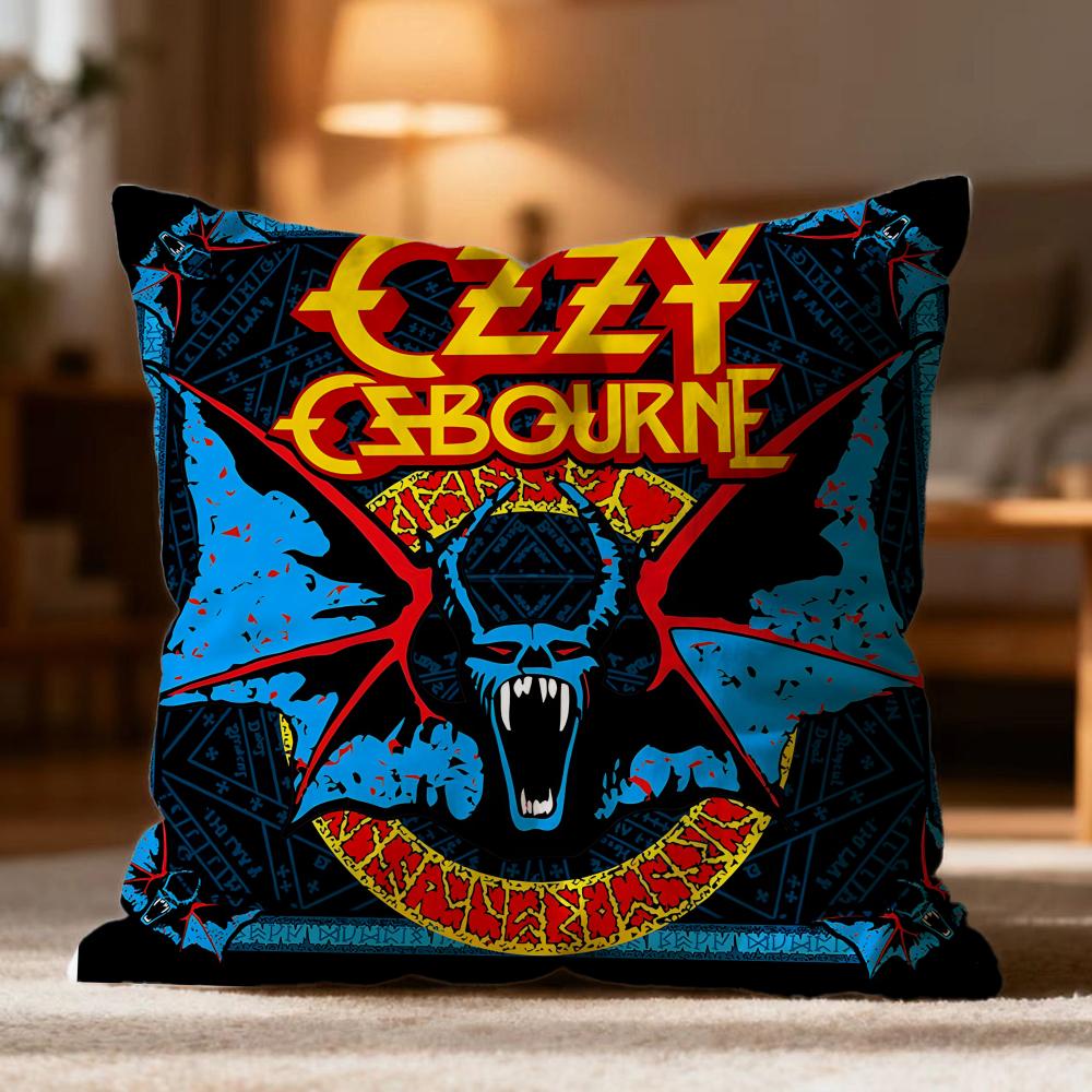 Fashion O-OOzzy Osbourne Cushion Cover Soft Washable Pillow Case Multi-Scene for Couch Bed Travel Office Use