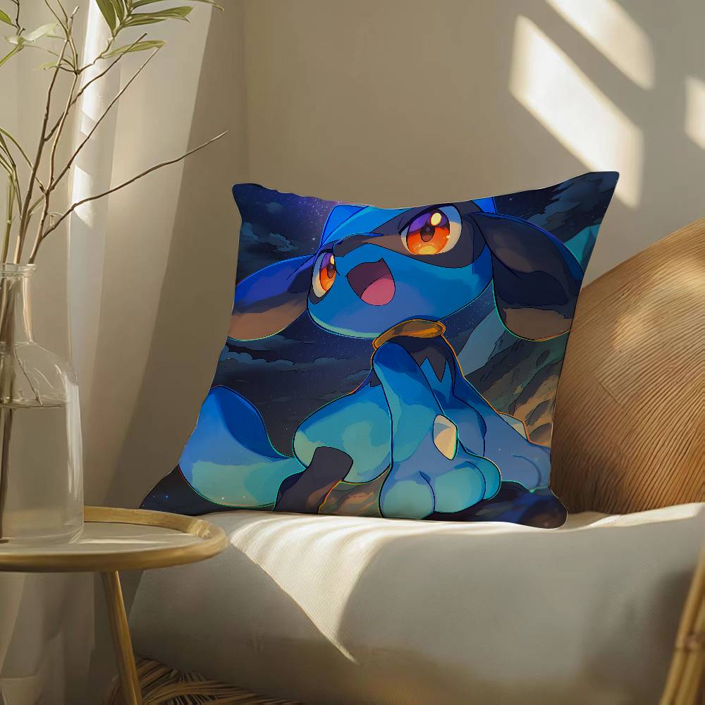Pokemon Battle Collection Anime Plush Pillow Cover Soft Short Plush Cushion Cover For Sofa Bedroom Home Decor Gift