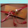 Up Knotting Thin Genuine Leather Belt Women  Alloy Clasp Suitable Leisure Work