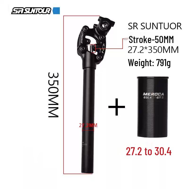 

Амортизаційний підсідельний штир Suntour NCX для гірських велосипедів, доступний у діаметрах 27,2 мм та 31,6 мм Black