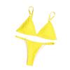 Sexy Women Summer Bikini Set Swimmer Solid Color Push Up Bra Briefs G-string
