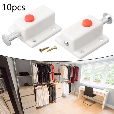 Black Latch With Cover High Quality 10pcs Plastic Automatic Door Cabinet Push Button Easy-installing High Quality
