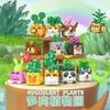 Micro particle building blocks decoration pieces succulent potted flower toys puzzle tide play