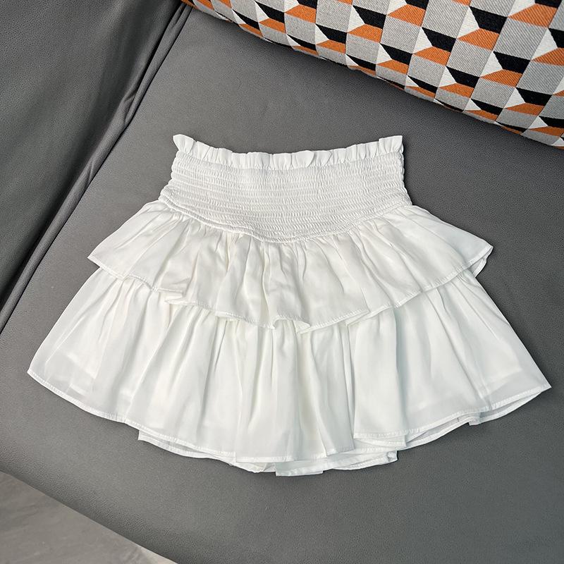 

Жіноча біла балетна спідниця А-силуету з високою талією - Літня пишна спідниця, що стрункішить, дизайн торт XS