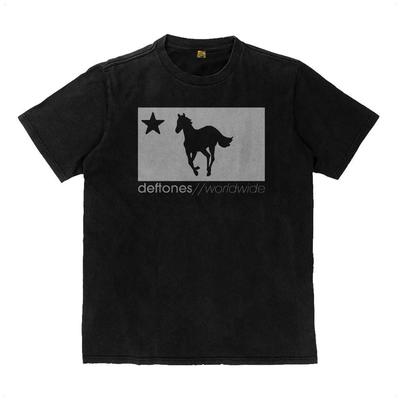 Unisex Kurzarm Rundhals Baumwolle T-Shirt Deftones White Pony Weltweite Band