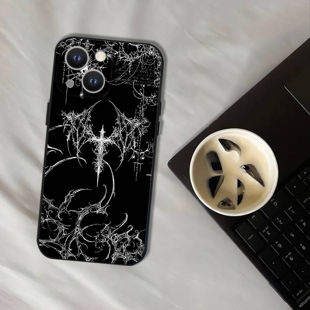 

Готическая кокетка киберсигилизм Чехол для телефона для iPhone 16,15,14,13,12,11,Pro,XS,Max,XR,Plus,E,SE4,Mini Черный Мягкий чехол iPhoneXSMAX