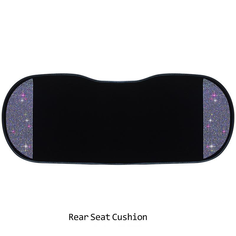 Autositzbezug-Set, Bling-Innenzubehör für Frauen, Diamant-Kopf-Rückenlehnenkissen-Schutz, Rücksitz-Schutzpolster