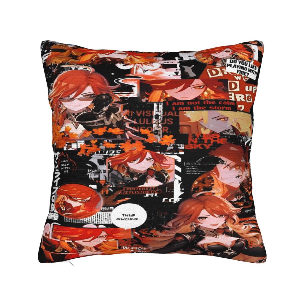 genshin impact game Printed Pillowcase Cushion Cover  Throw Pillow Cover Soft and Sweet Bed Decor Square Multi Size