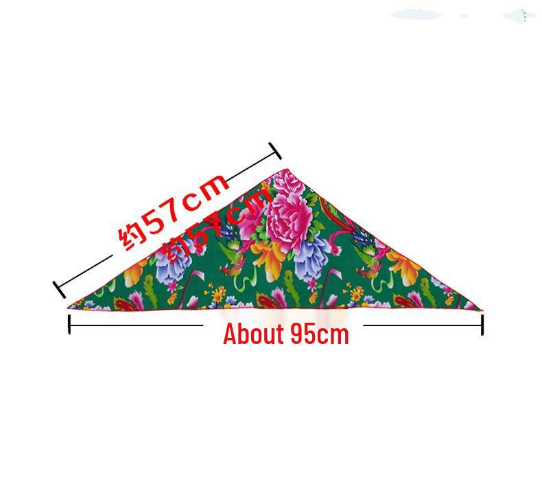 Northeast Ethnic Floral Triangle Headscarf for Performances