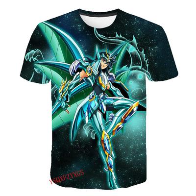 Summer Gold Saint Fighter New 3D Harajuku Print HD Men's Round Neck Short Sleeve Children's Fashion Cartoon T-shirt Casual Top