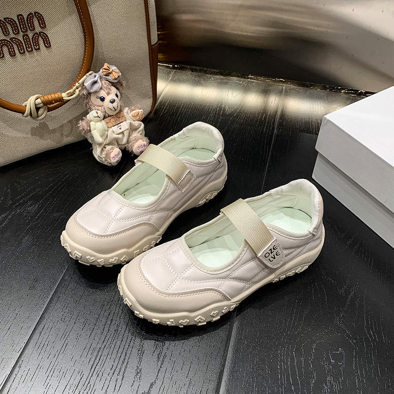Sneakers women's 2025 autumn new Velcro women's shoes breathable hollow bag head shoes casual Mary Jane shoes women