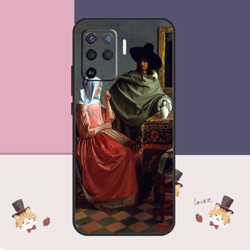 Johannes Vermeer Case For Oppo A38 A58 A78 A98 A54 A74 A94 A18 A57 A17 A77 A80 A60 A40 A96 A76 A16 A15 A5 Pro