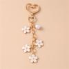 Elegant Metal Heart Bag Pendant Floral Keychain Stylish Purse Phone Charm Unique Key Holder Women's Fashion Jewelry Gift