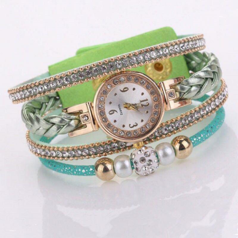 Armband Klockor Dam Wrap Dress Armbandsur för Dam Watch