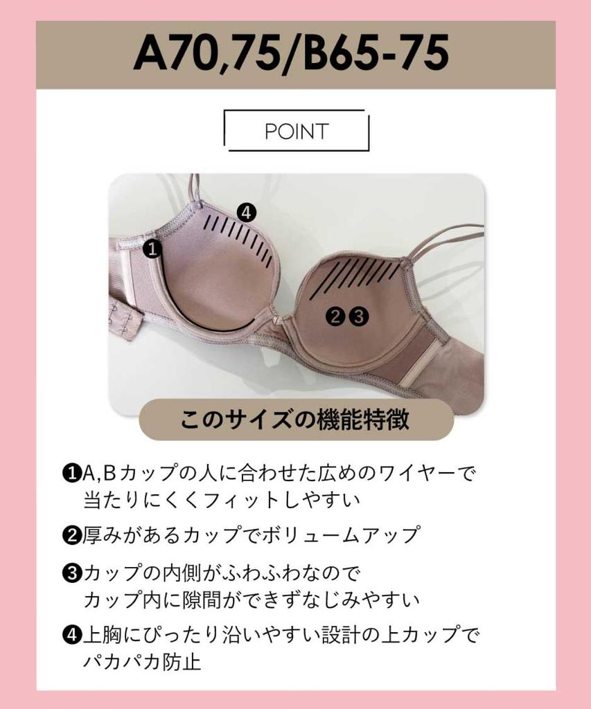 personal high side smooth suitable for A to G large size Bra BOG307 BL F75 [Amphi] Bra, color, design, back, cups, [stylist 4U] Women's