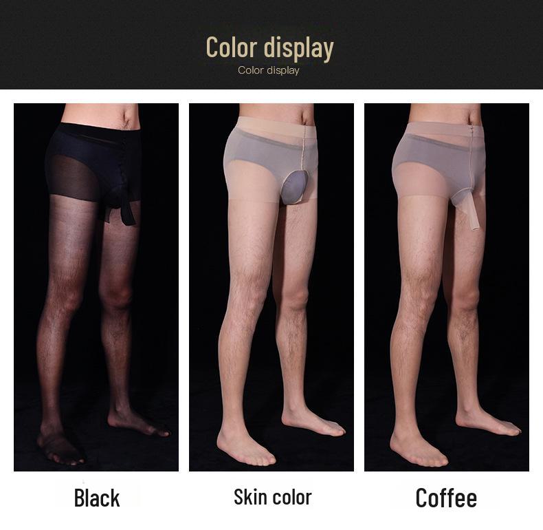 Qinghe Plus Size Men's Ultra-Thin Leggings - High Elasticity & Customizable Length