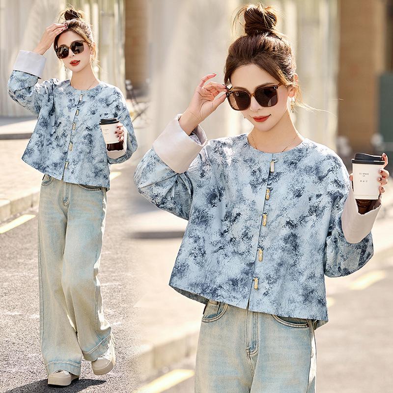 

Короткое пальто женское весеннее новый дизайн чувство темперамент тонкий крой пуговица топ XL