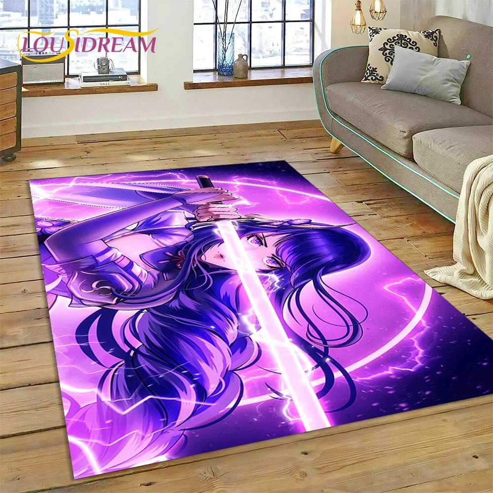 3D Latest Genshin Impact Cartoon Game Rug Carpet for Living Room Bedroom Home Decor,Floor Mat Non-slip Decoration for Sofa Gift