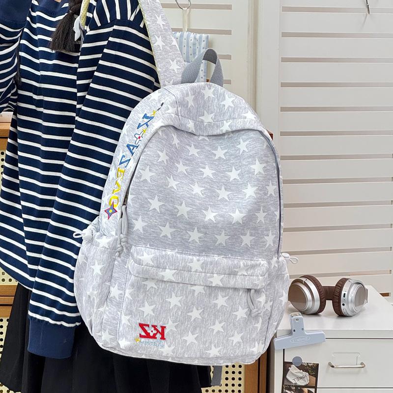 Schoolbag Schoolbag Female Junior High School Student High School Student Full of Stars Large Capacity Backpack Trendy Girl Travel Small Backpack