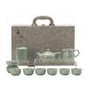 Mid-Autumn Festival Gifts Ru Kiln Tea Set Home Office Ceramic Gift Box Complete Set Tea Set Teapot Cover Bowl Full Set