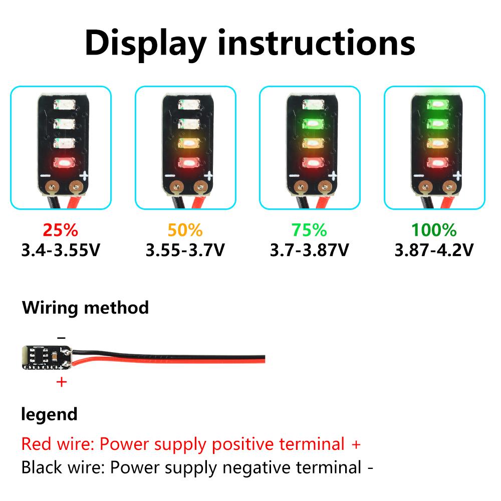 3.7 4.2V Metering Module Electricity Indicator Electricity Display Module 1 Series Li-ion Battery Electricity Display Mini LEDs