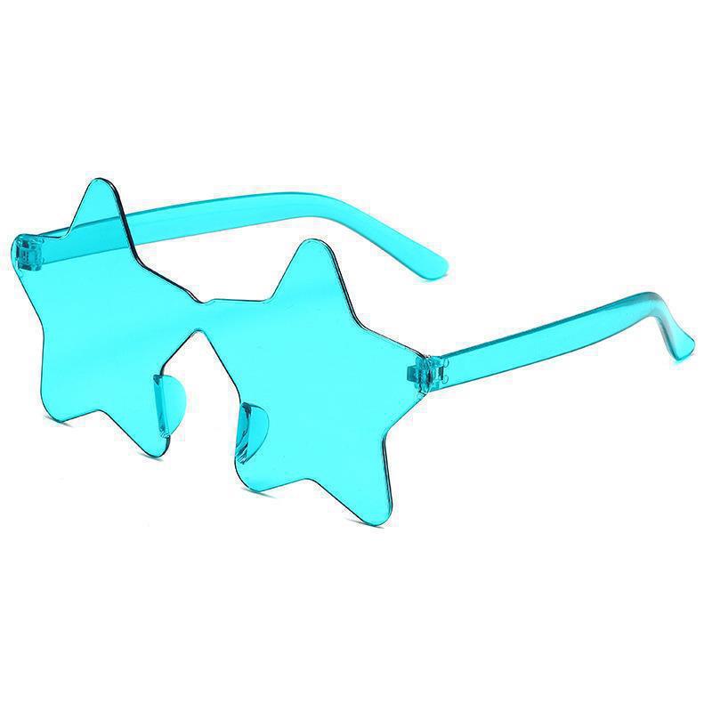 

Star Sunglasses Colorful Rimless Star Glasses Transparent Candy Color Sunglass Men Women Po Props Birthday Party Cosplay