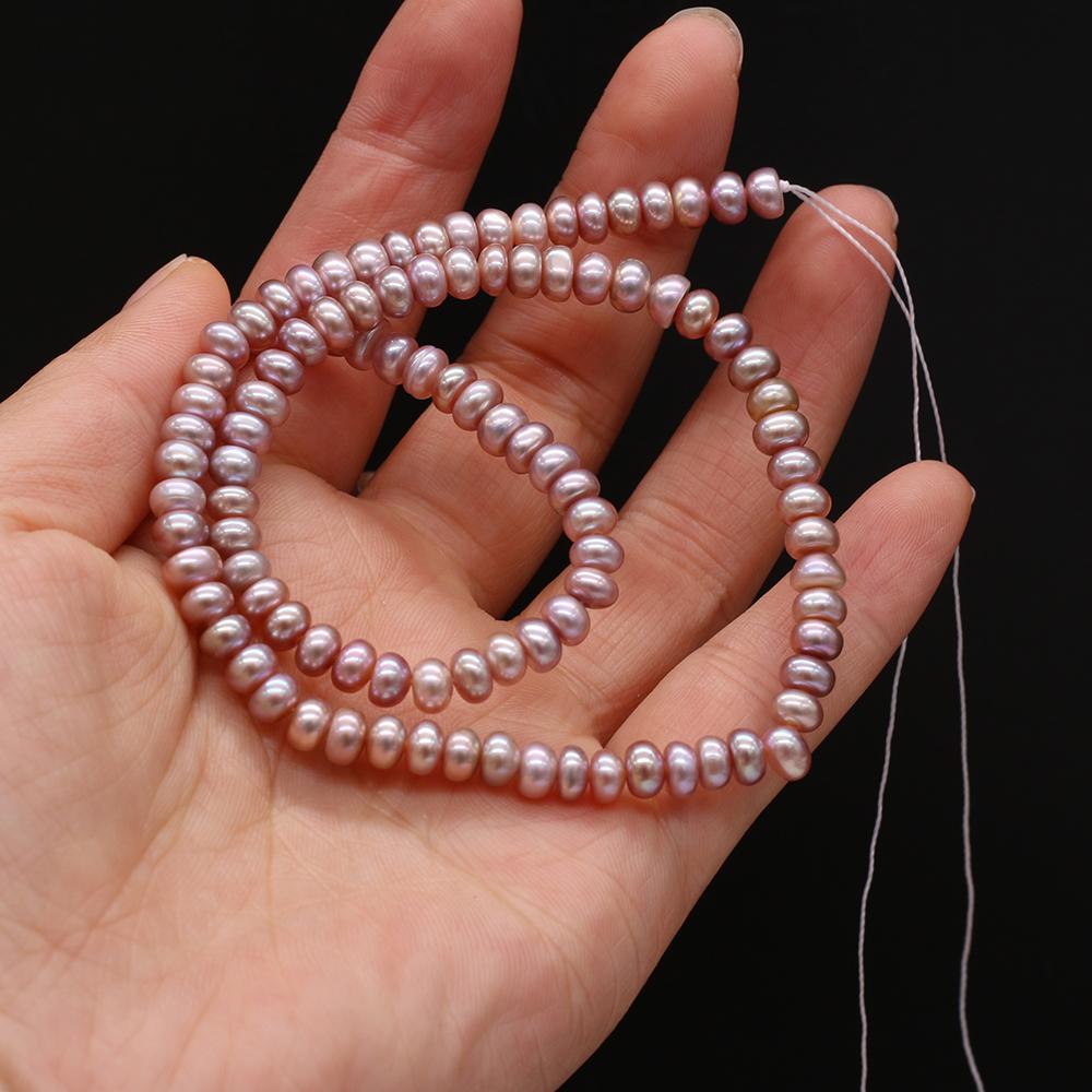

1String, Rondelle Pearls 5–6 mm, Boho Natural Freshwater Pearl Beads, for DIY Necklaces, Bracelets, Anklets, Jewelry Making, 36cm 1String/5-6mm-36cm