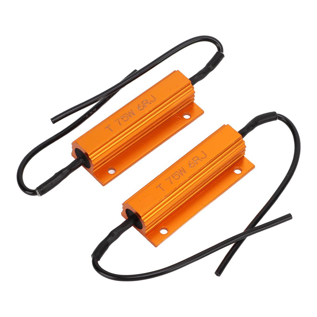 2 Pcs Load Resistor 75W 6 Ohm  Portable LED Light Load Resistor for Decoding Resistance and Load
