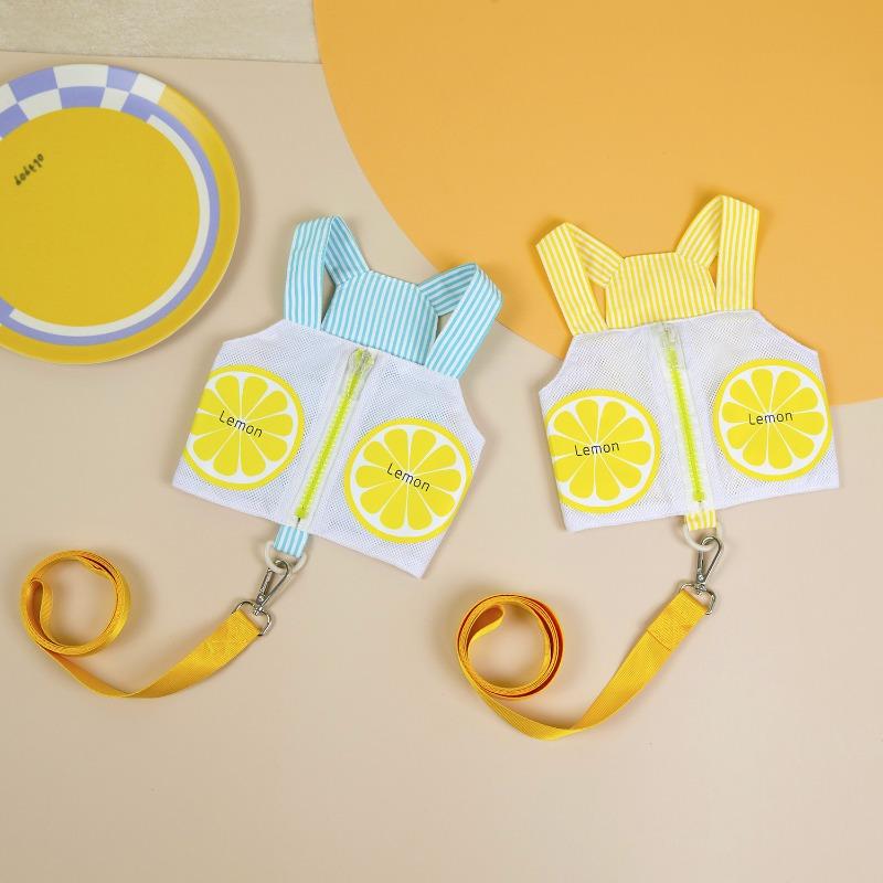 Pet Dog Harness Vest Summer Breathable Puppy Accessories Blue Yellow Dog Harnesses With Leash Kitten Chest Strap Leash Set XXL