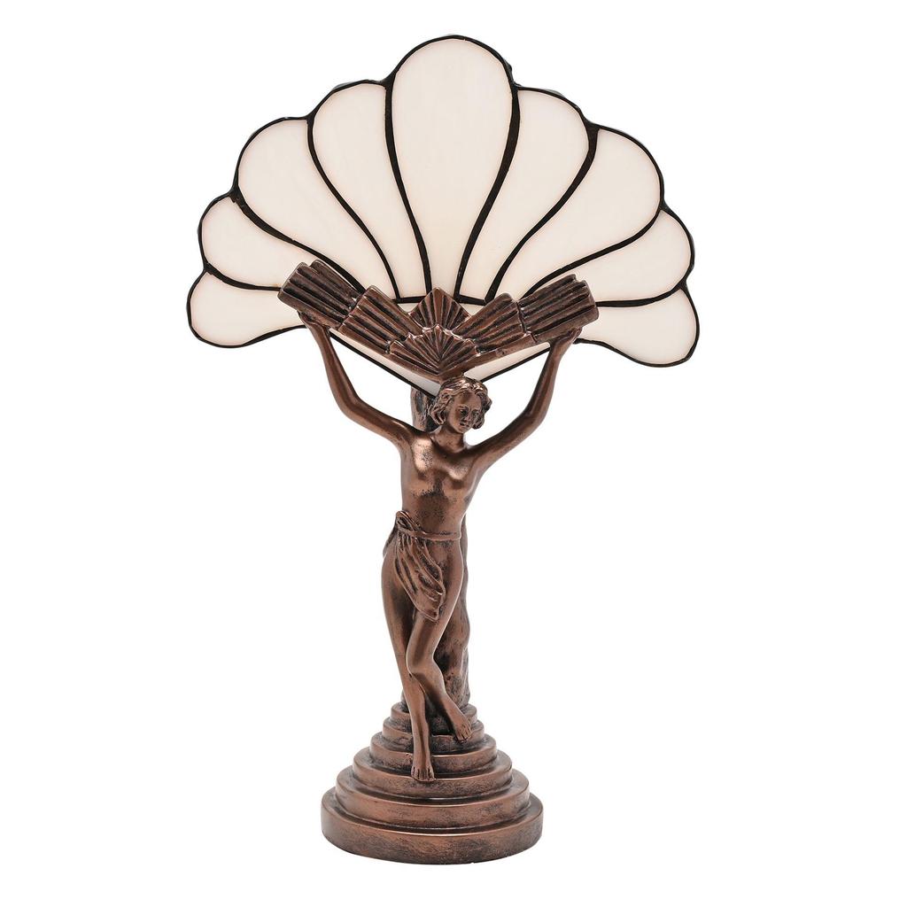 Juliana Art Nouveau Bronze Figurine Flower Lamp