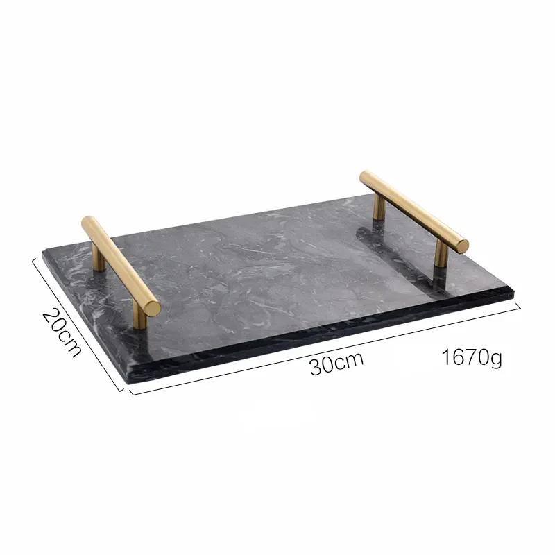 Nordic Storage Tray Light with Gold Handle Trinket Ring Plate Wedding Gift Home Decor Luxurious Natural Marble Jewelr Trays