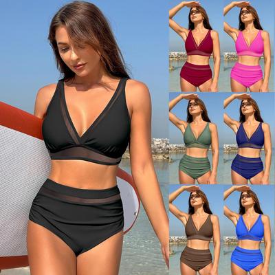 2025 Women's Sporty European & American Sexy Split Bikini with Cover-up Beach Skirt