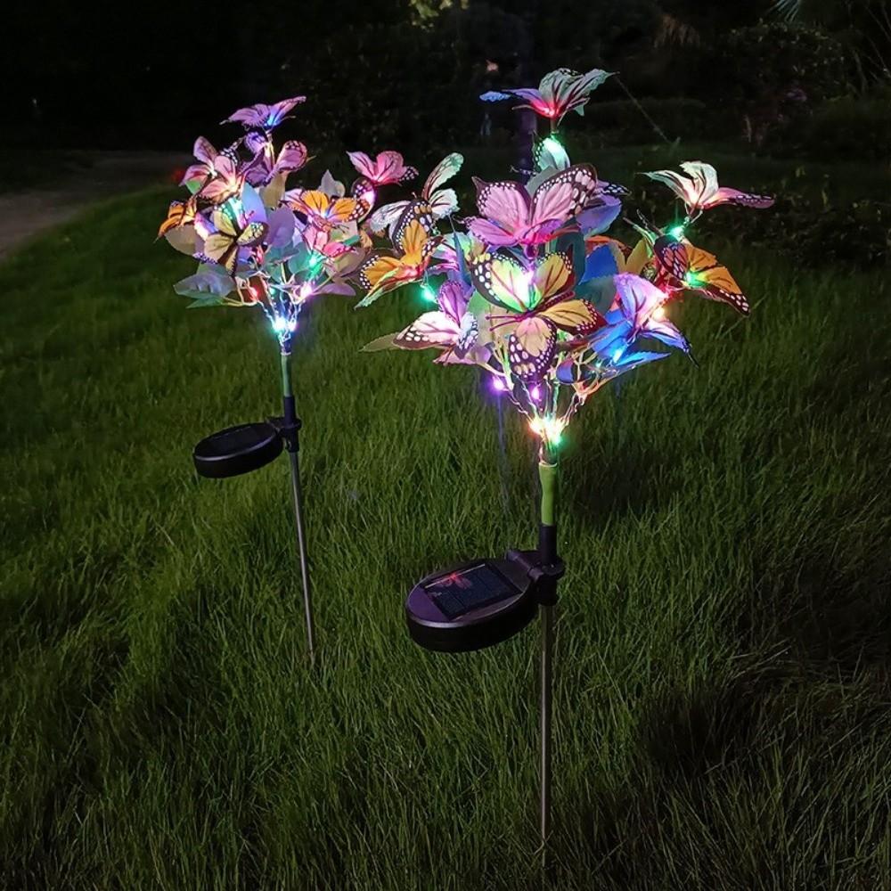 Solar-Powered Butterfly Tree Light Simulation Festoon Fairy Lights Landscape Lighting  Home Garden