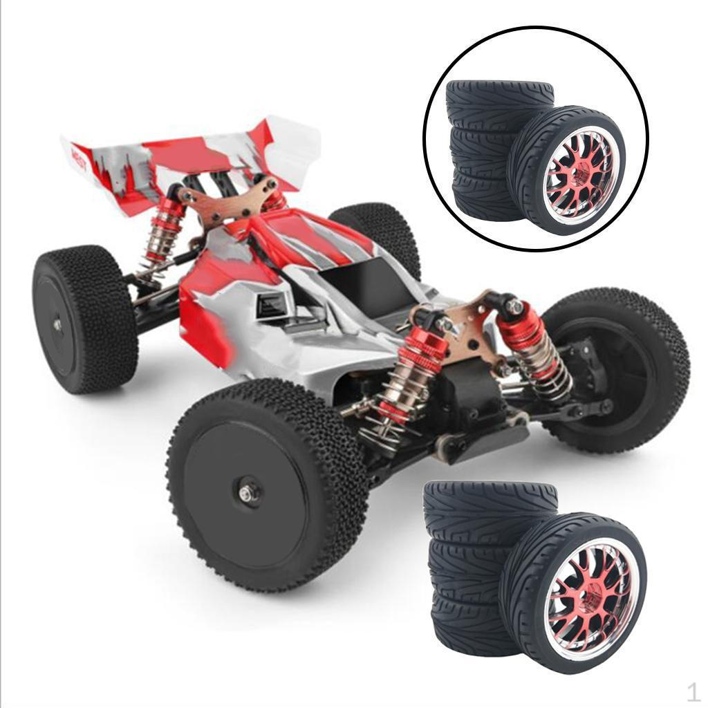 4 Pieces 66mm Rubber Tire for 144001 124018 124019 HSP Model Crawler diy