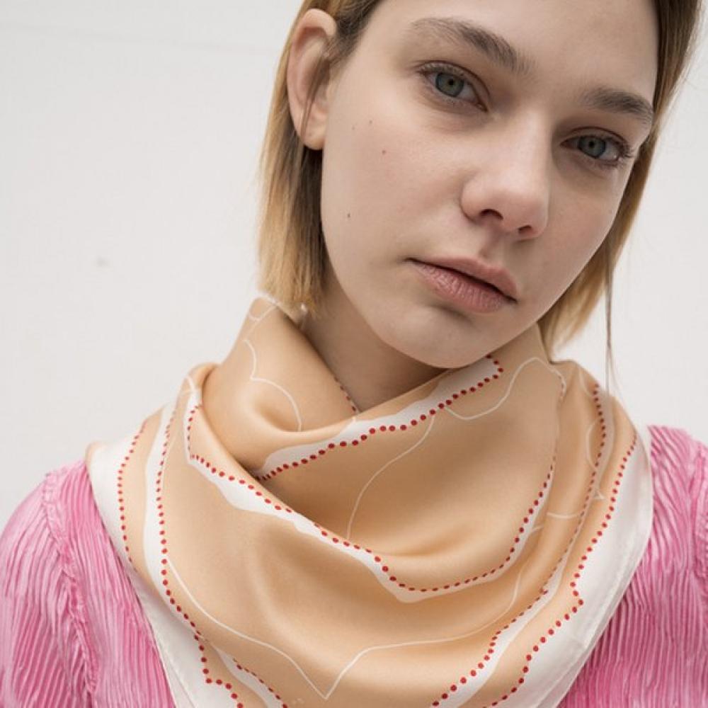 Écharpe en soie bleue Bb De Soli 3 couleurs