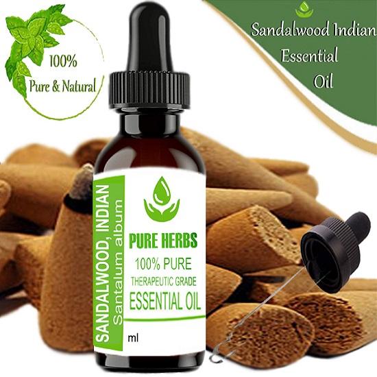 

Pure Herbs Sandalwood Indian (Santalum Album) Pure & Natural Therapeutic Grade Essential Oil Plastic with Dropper 10 ml