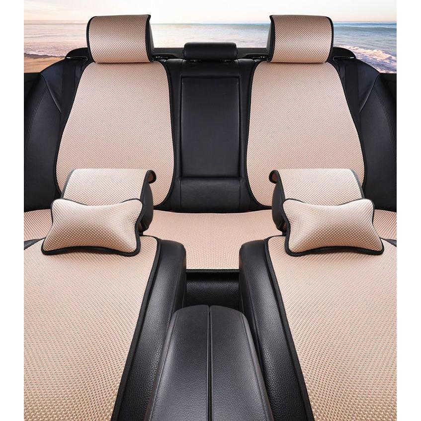 WTEMPO Ensemble de coussins de siège de voiture en tricot double couche antidérapant, confortable, respirant, haut de gamme, pour l'été