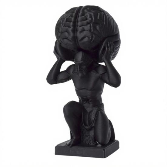 

3D-Printed Desktop Figurine Small Holding Brain Man Sculpture for Living Room Bedroom Office Desk Shelf Decor чорний