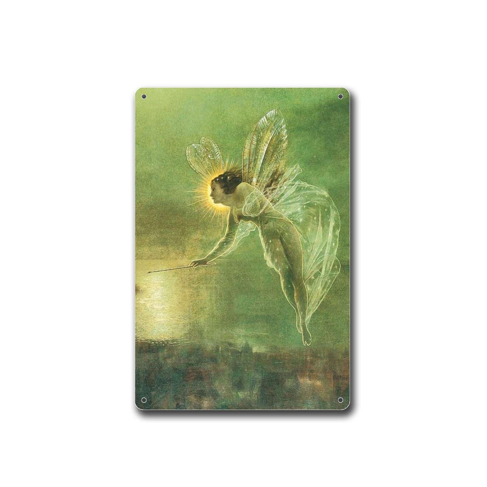 

Metal Tin Signs Wall Art Victorian Antiques Fairycore Whimsigoth Decor Fairy Art Cafe Office Shop Bar Wall Decoration Tin Sign 20x30cm（7.8x11.8inch）