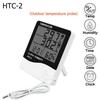 LCD Digital Temperature Humidity Meter HTC 1 HTC 1 Indoor Outdoor Hygrometer Thermometer Weather Station with Clock