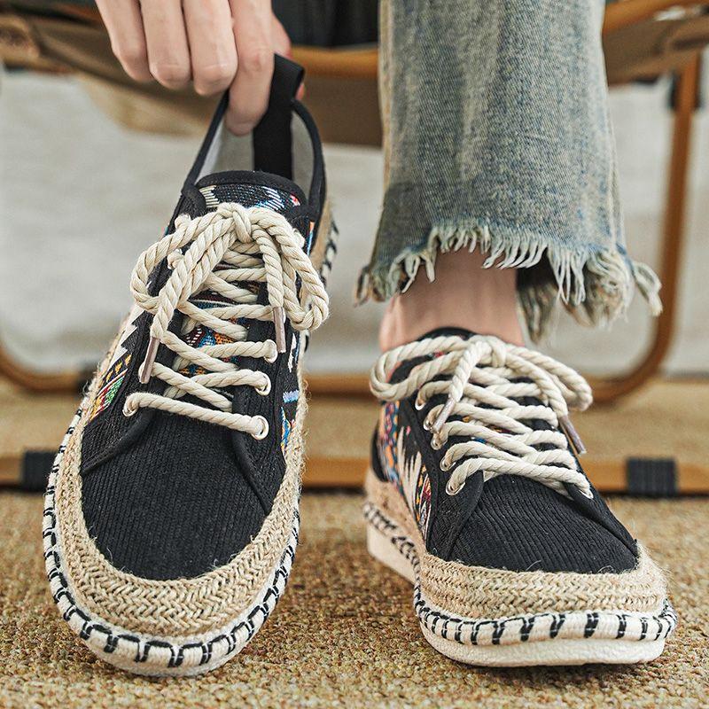 Fashion Casual Shoes for Men Lightweight Graphic Lace Up Man Shoe Flat Espadrilles Adults Common Non-leather Classic Original Sneakers