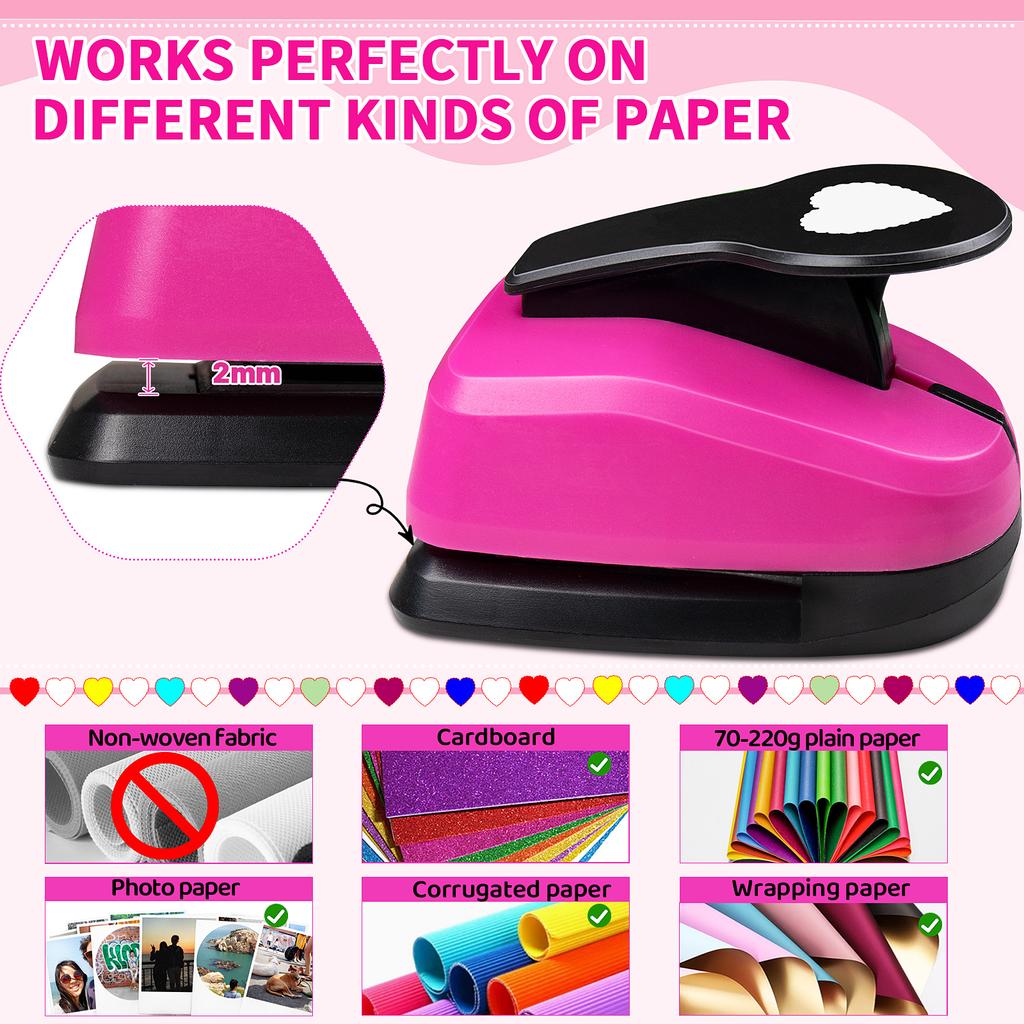 Paper cutter for crafts Hole Punch Puncher Punches Tool 50mm 2 inch Scalloped Heart Paper Shape Hole for card making  scrapbook