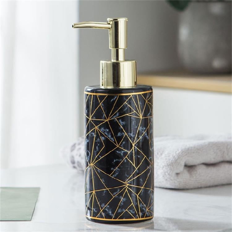 Stylish 300ml Marble Ceramic Soap Dispenser Bottle Empty Bottle Modern Bathroom Decors for Hand Sanitizer & Shampoo
