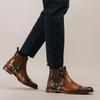 Fashion 38-46 Men Fashion Chelsea Boots Black Brown European and American Fashion Personality Blossoming Wealthy Embroidered Boots