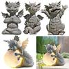 Garden Dragon Statue Decorative Accent Sculpture Meditation Dragon Figurine Sleeping Dragon Figurines for Patio Yard Lawn Porch