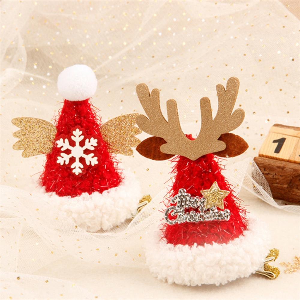 Barrettes Gift Packaging Hair Grips Party Hair Accessories Santa Hat Design Hair Clips For Special Occasions Children’S Gifts