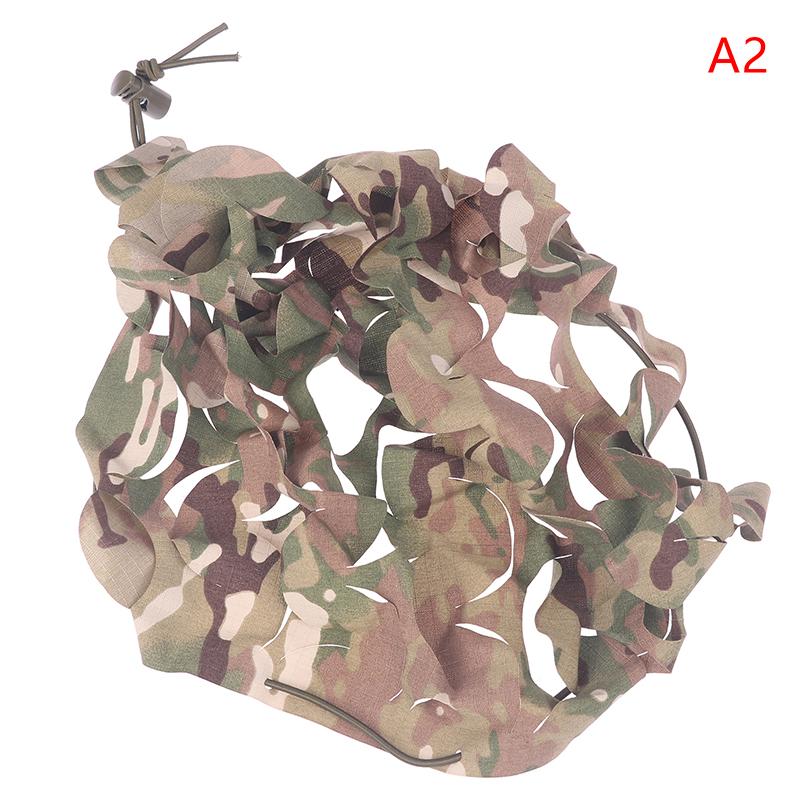 Camo Net Airsoft Helmet Cover Nylon Drawstring Helmet Scrim Hunting Accessory