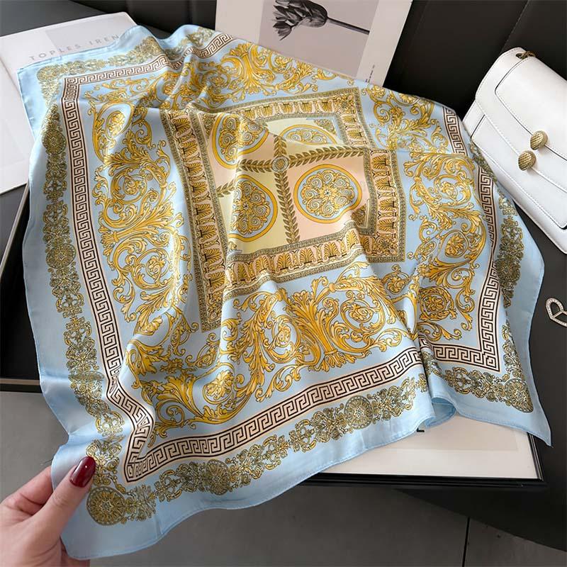 New Fashion 70x70cm Printed Women's Scarf Pashmina Silk Scarf Square Shawl Decorative Headband Neck Luxury Design Bandana