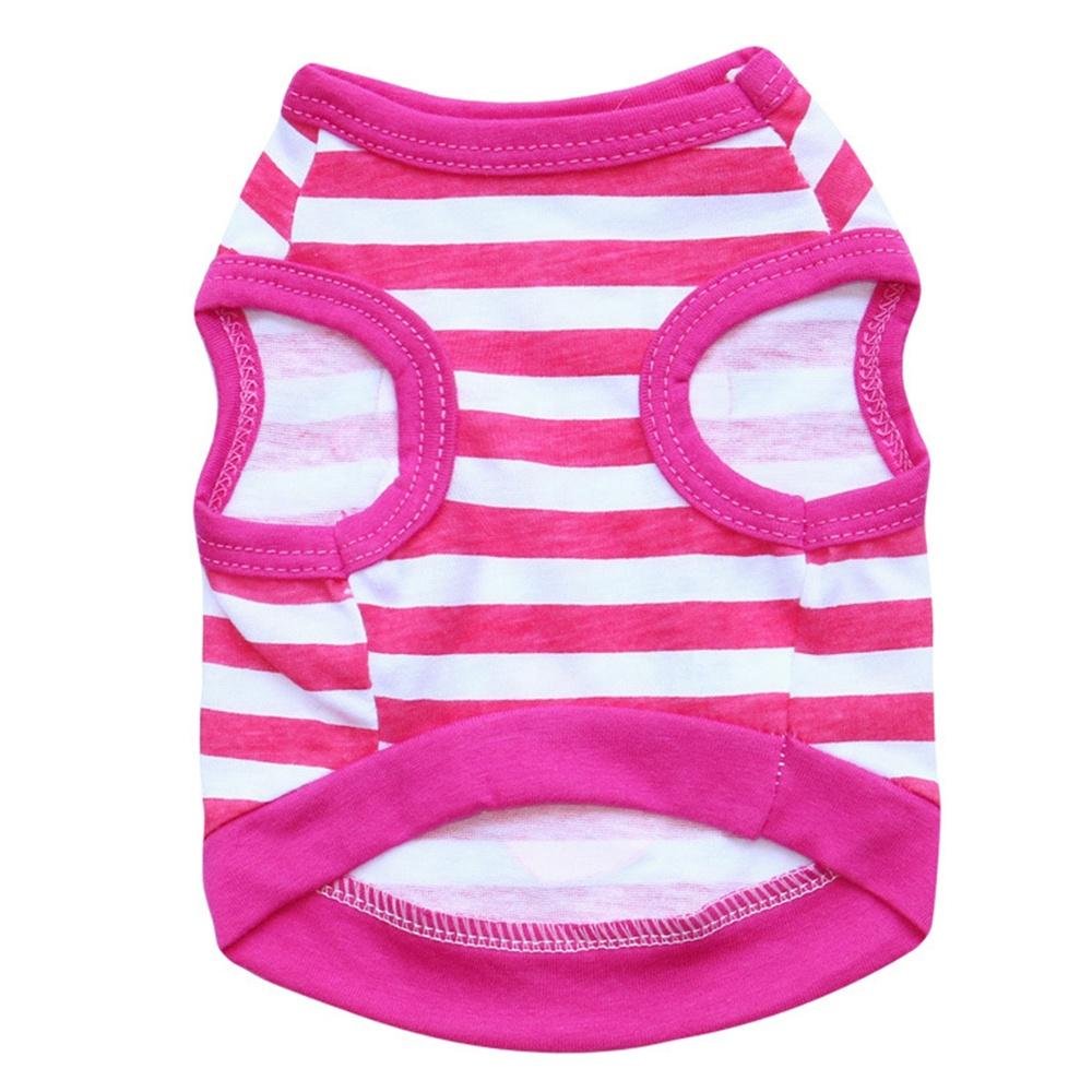 Cute Striped Love Heart Print Eco-Friendly Simple Soft Cotton Dog Vest for Small Dogs & Cats Summer Casual Pet Apparel